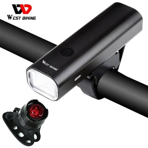 WEST BIKING Bike Lights Super Bright Headlight Taillight Set Bicycle USB Rechargeable LED Front Lamp Cycling Warning Lights