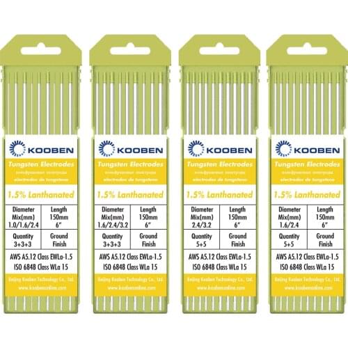 WL15 Tungsten Electrodes 1.0 1.6 2.4 3.2mm Gold Tig Welding Tungsten Electrodes