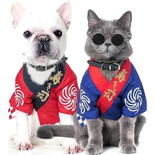 Japanese Personalized Kimono Dog Kimono Dog Halloween Clothes Cat Kimono Dog Winter Clothes Sushi Kimono Non-stick Hair Fabric