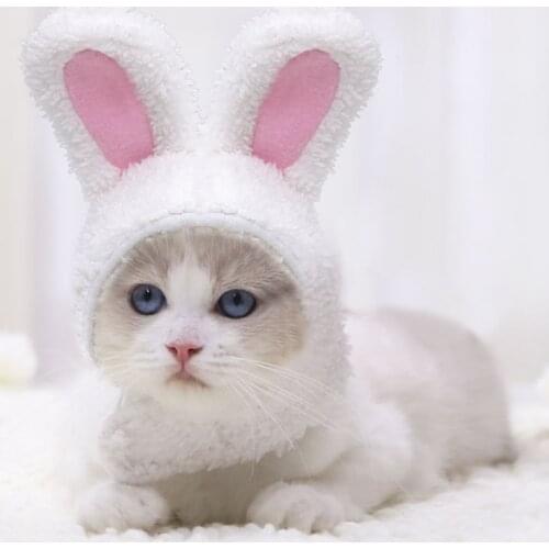 Funny Pet Dog Cap New Year Party Christmas Cosplay Costume Warm Rabbit Hat