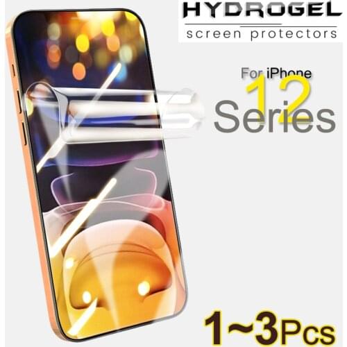 Pelicula, 1-3 Pcs Sensitive Hydrogel Film for iPhone-12-Pro iPhone-12-Mini Soft Glass Apple12 iPhone 12 Pro Max Screen Protector