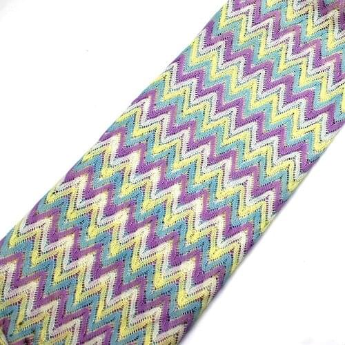 Zig Zag Knitting Lace Fabrics Violet 1 Meter For Dress Wave Striped Crochet Mesh Fabrics Diy Garment 150CM Wide