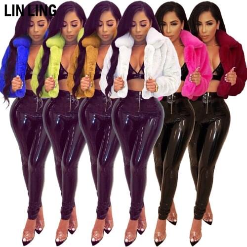 Winter Comfort Artificial Fur Lapel Loose Jacket Women Fluorescent Plush Warm Short Coat