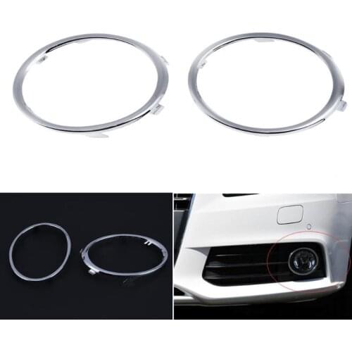 1 Pair Car Electroplating Front Fog Lamp Light Molding Rings Trim Cover Car Accessories for Audi A4 B8 2009-2012 Automobiles