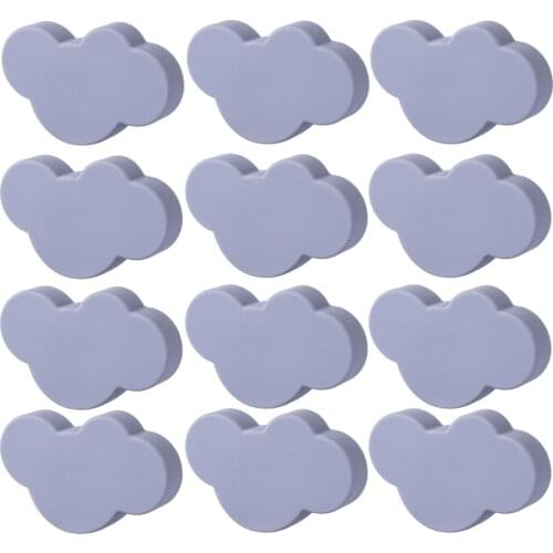 12pcs Cloud Door Cabinet Knob PVC Haplopore Drawer Pull Handle Knobs And Handles For Furniture - Small Dark /White Clouds