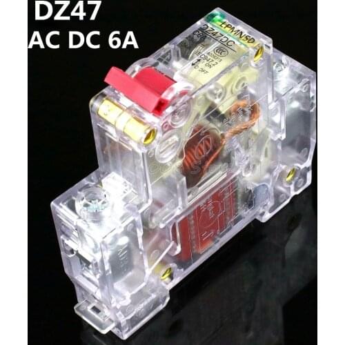 1P 6A 230/400v~Mini Circuit breaker MCB C45 C type AC DC