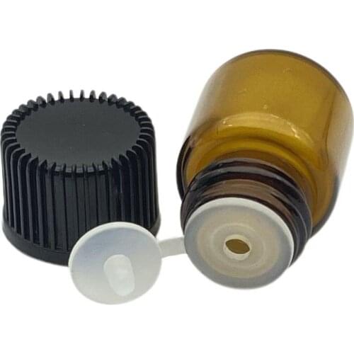 20pcs 1ml Small Glass Bottles With Black White Pull Orifice Rducer Screw Cap Mini 16*22mm Empty Wishing Vials