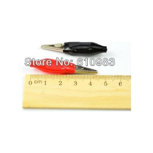200pcs\lot 47mm Power Alligator Clip Test Clamp Testing Probe The Wiring Calipers (100pcs Red + 100pcs Black)