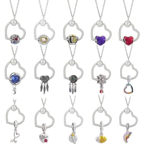 2021 New Rainbow Crown Star Charm Simple Necklace Geometric Love Heart Clavicle Chain Necklaces For Women Men Best Gifts Jewelry