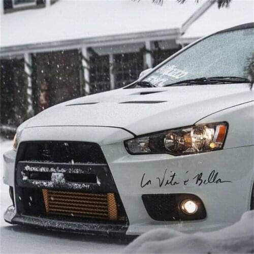 40*8CM Car Accessories Side Door English Beautiful Life La Vita e Bella Car Sticker Reflective Car Styling 40GF