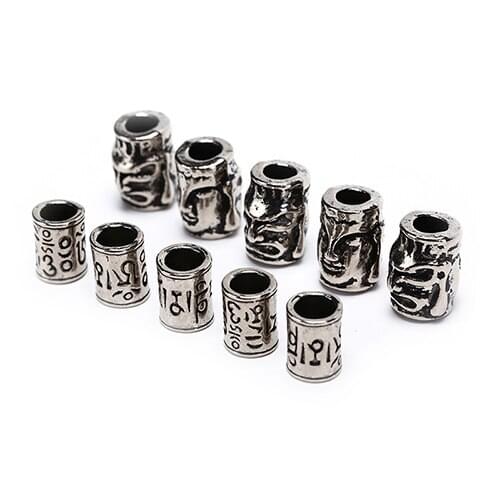 5Pcs/Lot hot Paracord Beads Metal Charms Skull For Paracord Bracelet Accessories Survival,DIY Pendant Buckle for Knife Lanyards