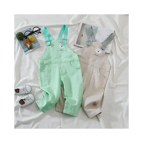 Childrens Overalls 2021 Spring and Autumn Baby Boysoveralls Pants Baby Casual Overalls Korean Girlssuspender Trousers 1-4 Years