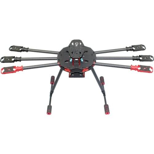 Q705/ Q650 3K Carbon Fiber 6-Alex Aircraft Folding Arm FPV Drone UAV Quadcopter Frame With Landing Gear Skid for DIY Helicopter