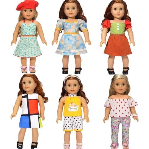 Doll clothes for 43cm-45cm American doll red rose dress evening dress