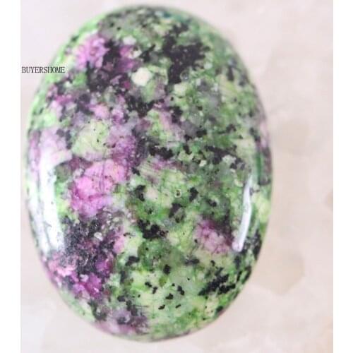 1Pair CAB Cabochon 22x30MM Oval Natural Stone Bead For Making Necklace Bracelet Earrings Green Red Zoisite K501