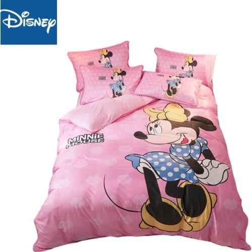 Disney minnie mouse bedding set for girls bed decor twin duvet covers single bedspread fitted sheet 3-5pcs free shipping cartoon
