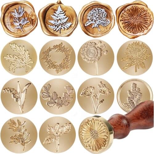 1pcs Plant Seal Flower Seal Wax Seal Stamp Retro Antique Sealing Wax Scrapbooking Stamps HEAD Wedding Decorative Invitation