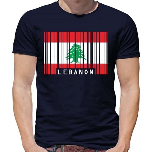 Mens T Shirts Fashion 2019 Lebanon Barcode Style Flag - Mens Crewneck T-Shirt - 7 Colours T Shirt Short Sleeve