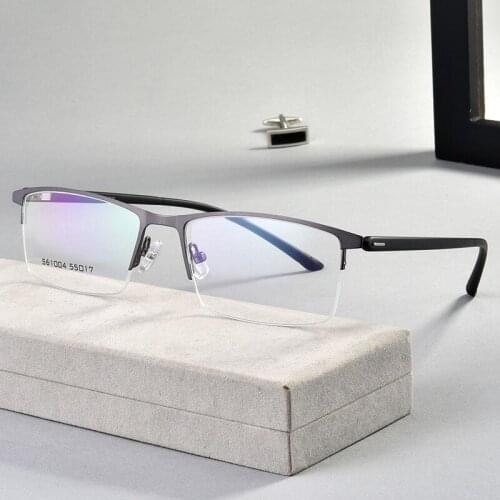 Half Rim Metal Frame Glasses For Man Ultra Light Business Style Upsale Frame Myopia Spectacles