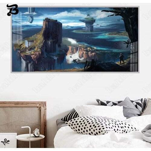 Canvas Painting Wall Art Animation Painting Abstract Air World Canvas Posters and Prints for Living Room Home Wall Decoration