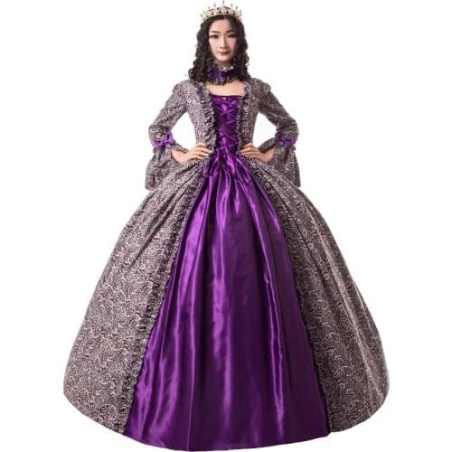 New Victorian Renaissance Antique Floral Dress Princess Ball Gown Reenactment Theater Clothing