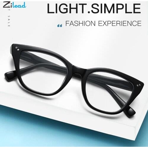 Zilead Cat Eye Large Square Glasses Anti Blue Rays Spectacles Fashion Clear Blue Light Blocking Eyewear Goggle For Women Men