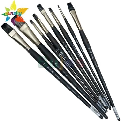 Original France Raphael 871 Flat head Acrylic brush Gouache brush Oil painting brush Elastic Soft hair Long rod Art supplies