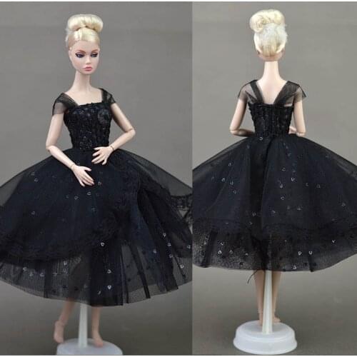 Doll Dresses Elegant Lady Black Little Dress Evening Dress Clothes for Barbie Dolls For 1/6 BJD Doll Gift Doll Accessories Gifts