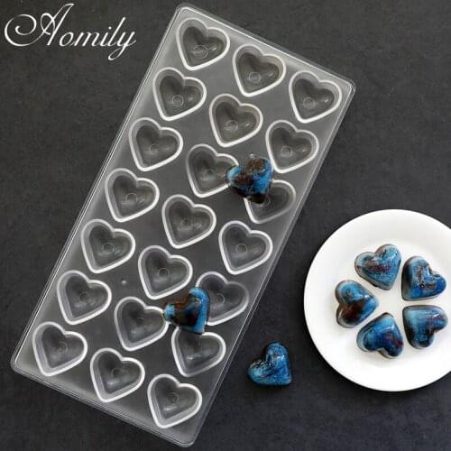Aomily Romantic 21 Heart Shape Chocolate Mold DIY Fondant Candy Maker Tool Baking Cake Mousse Mould Home Valentines Day Gift