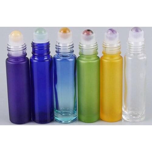 10Pcs Natural Gemstone Roller Ball Fit for 5Ml 10Ml Glass Perfume Essential Oil Roll on Bottles