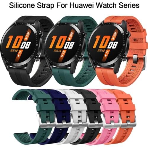 Silicone Straps on for Huawei Watch GT / Watch GT Active 46mm / Honor Magic Watchbands Replacement Soft Bands correa de reloj