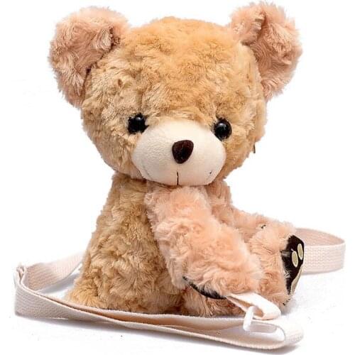 Kawaii Cute Bag Girl Japanese Soft Girl Plush Bear Diagonal Shoulder Chest Bag Lolita Backpack for Girls Women Anime Bag