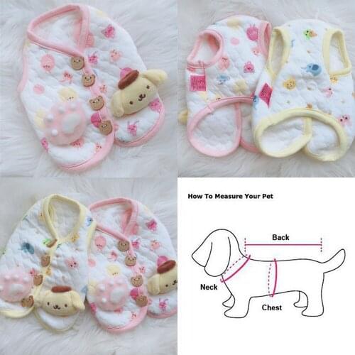 Cute Cartoon Dog Vest Winter Dog Clothes Cat Clothing Pet Coat Jacket Outfit Puppy Costume Apparel Yorkshire Pomeranian Clothes