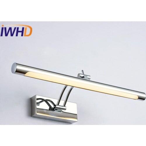 Modern Mirror Light Wall Lamp LED Fashion Silver Waterfool Wall Sconce Lighting Fixtures Simple Bathroom Wall Lights Lamparas