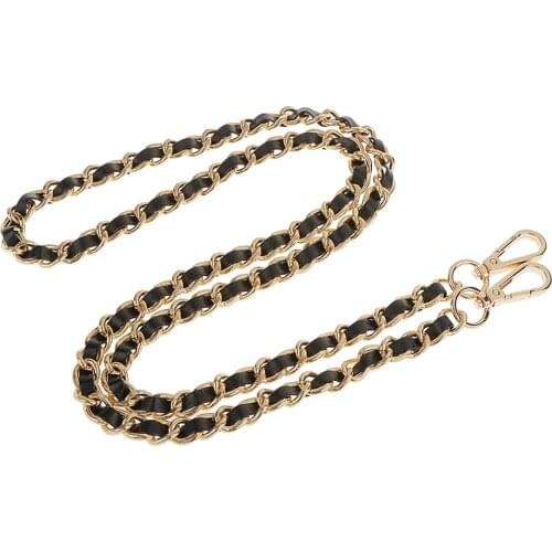 Purse Handbag Handle Shoulder Bag Replacement Chain Bag Strap Gold+Black
