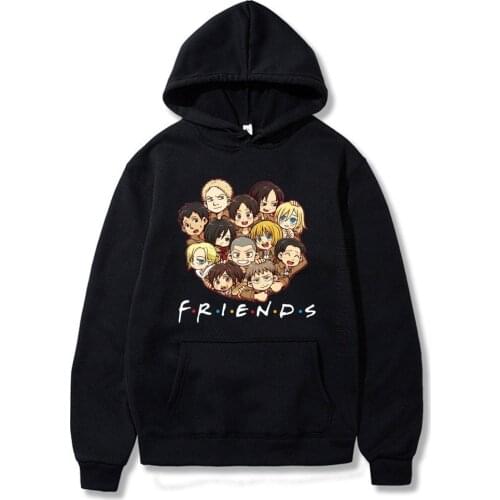 Attack On Titan Anime Hoodie Friends Wings Of Freedom Streetwear Vintage Men/Women Unisex Shingeki No Kyojin Sweatshirt