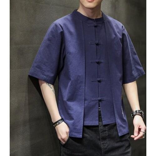 Traditional Chinese Clothing For Men Hanfu Ethnic Retro Tops Streetwear Mens Clothing Cheongsam Tang Suit Kung Fu Clothes 30485