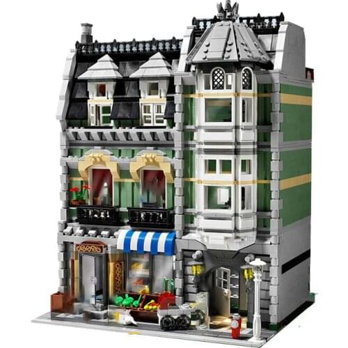 IN STOCK 2465pcs street view series model sets Green Grocer building blocks 10185