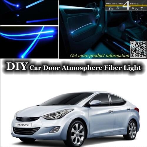 Interior Ambient Light Tuning Atmosphere Fiber Optic Band Lights For Hyundai Avante Inokom Elantra GT i35 Neo Fludic Door Panel