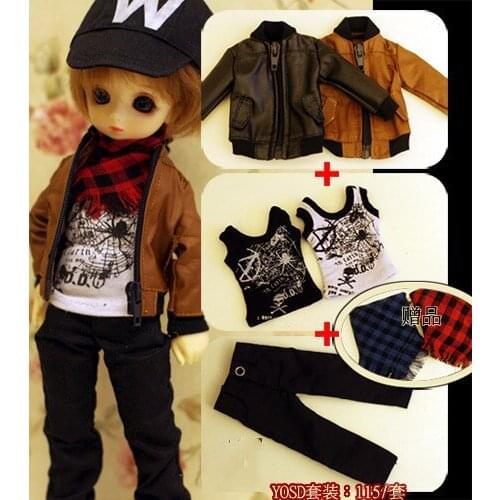 1/6 1/4 1/3 scale BJD clothes leather jacket suit coat + pants + vest for BJD/SD YOSD MSD SD13 SD17 uncle doll accessories C0169