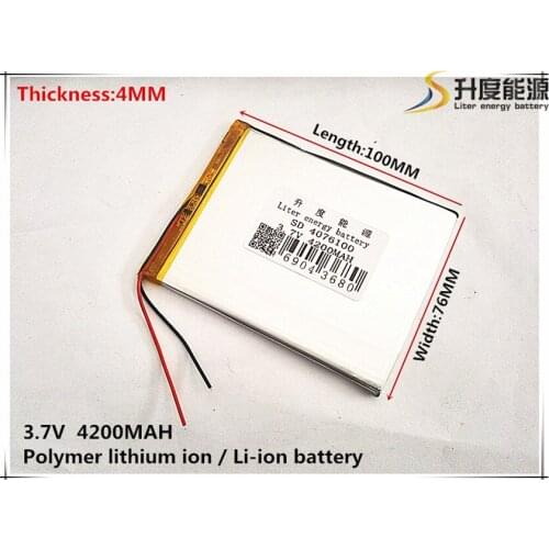 1pcs/lot 4076100 3.7V 4200mah tablet battery with Protection Board For PDA Tablet PCs Digital Products