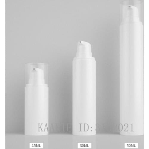 15ml30ml50ml 50pcs Empty White Convenient Lotion Pump Bottle,DIY Snap Refillable Container,Cosmetics Travel Press Makeup Package