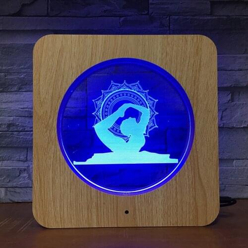 Yoga Practice Sun 3D LED Plastic Night Light DIY Customized Lamp Table Lamp Kids Colors Gift Home Decor DropShipping 2473