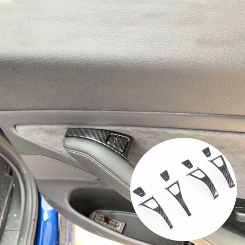Carbon Fiber Look Door Lock Switch Button Cover Trim 8pc for Tesla Model 3 2018 2019