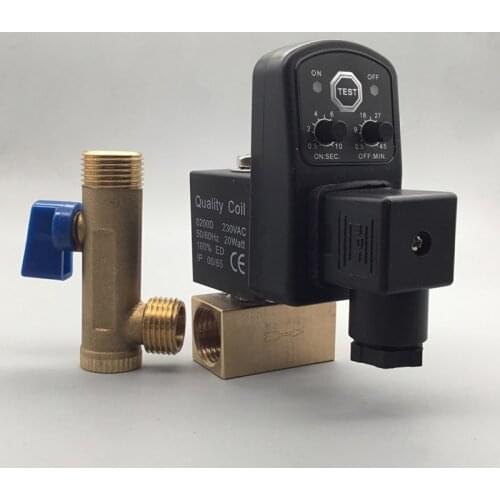 Separated Type 380V 1/2" Automatic Timer Compressor Condensate Drain Timer Solenoid Valve