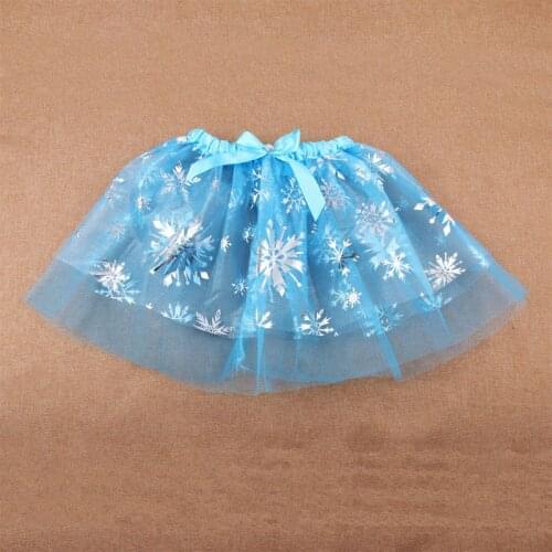 Toddler Kid Girl Ballet Dance Bowknot Tutu Skirt Glitter Metallic Snowflake Coating Multi Layer Party Tulle Pettiskirt 2-9T