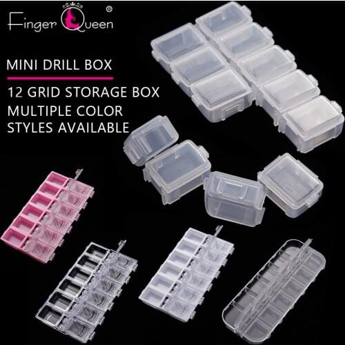Fingerqueen Grid Plastic Jewerly Storage Box Earrings Organizer Case Container Nail Art Tools Rhinestones Beads Storage Box WB