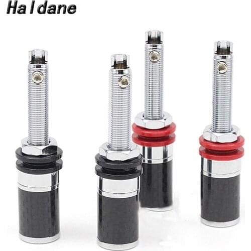 Haldane 4pcs HIFI Rhodium Plated Carbon Fber Couple Terminals Red Black Connector Amplifier Terminal Speaker Binding Post