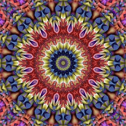 Mandala Religion Printed Water-Soluble Canvas 11CT Cross-Stitch DIY Embroidery Full Kit DMC Threads Sewing Craft Promotions