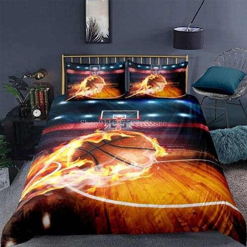 Basketball Football Printed Duvet Cover With Pillowcase Bedding Set Single Twin Full Queen King Size Bed Set For Bedroom Decor